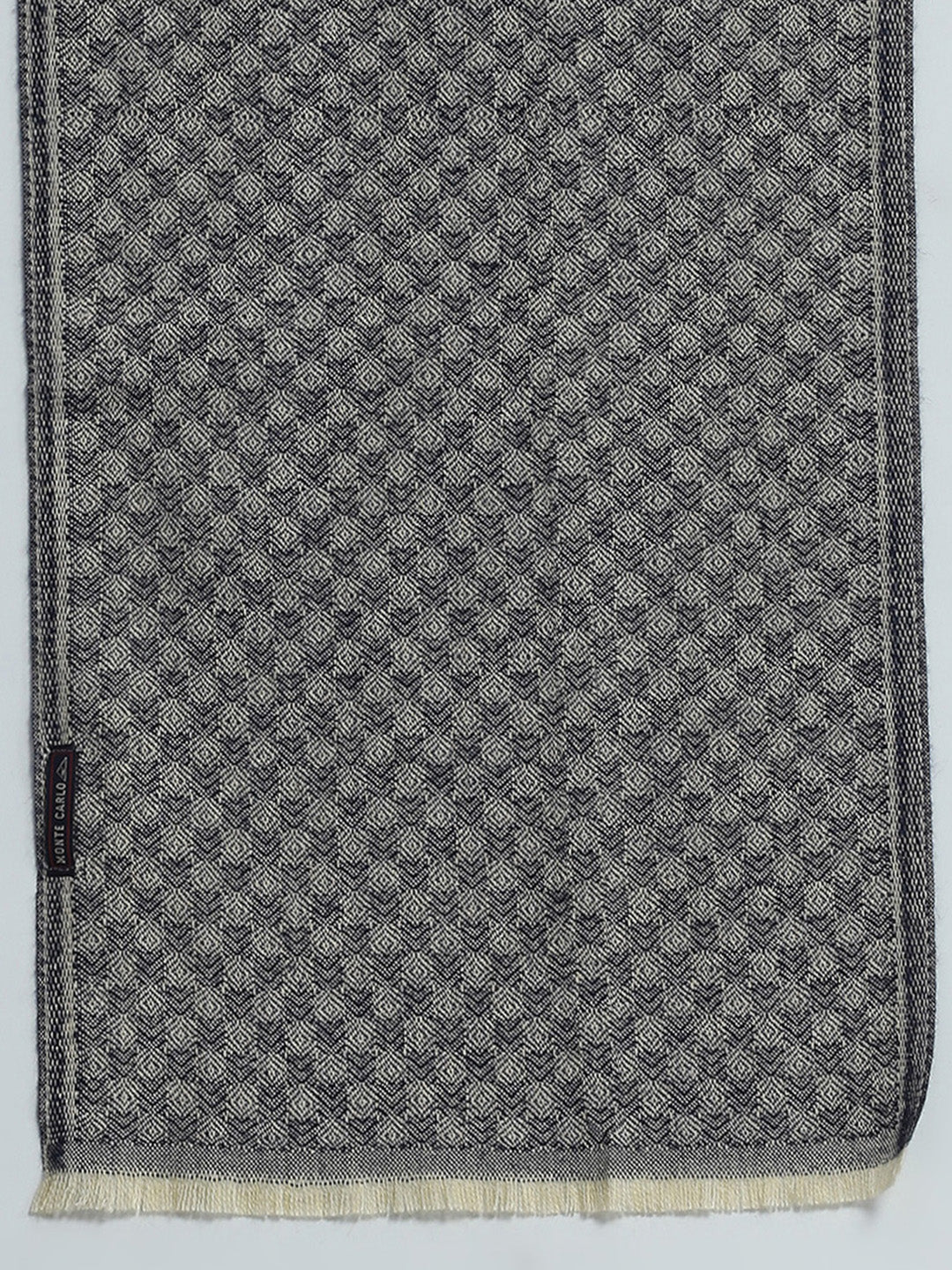 Men Grey Self Design Muffler