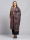 Women Navy Blue Self Design Shawl