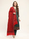 Women Red Self Design Shawl