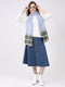 Women Blue Self Design Wool Stole
