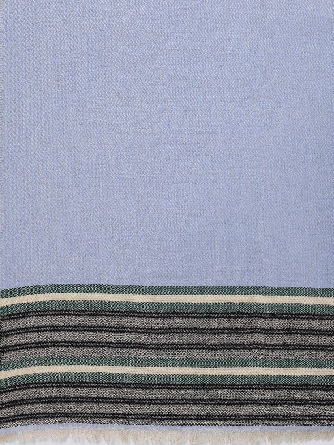 Women Blue Self Design Wool Stole