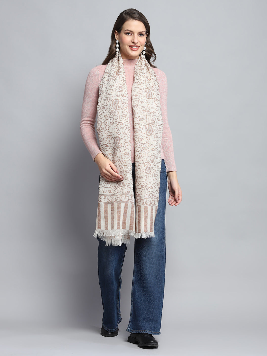 Women Multicolor Self Design Stole