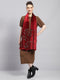 Women Maroon Self Design Stole