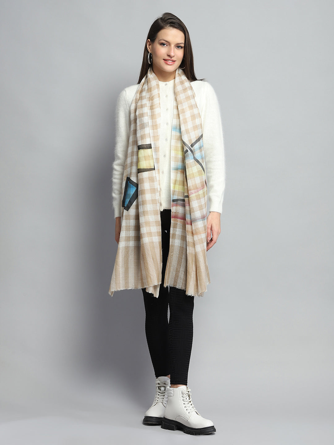 Women Multicolor Self Design Stole