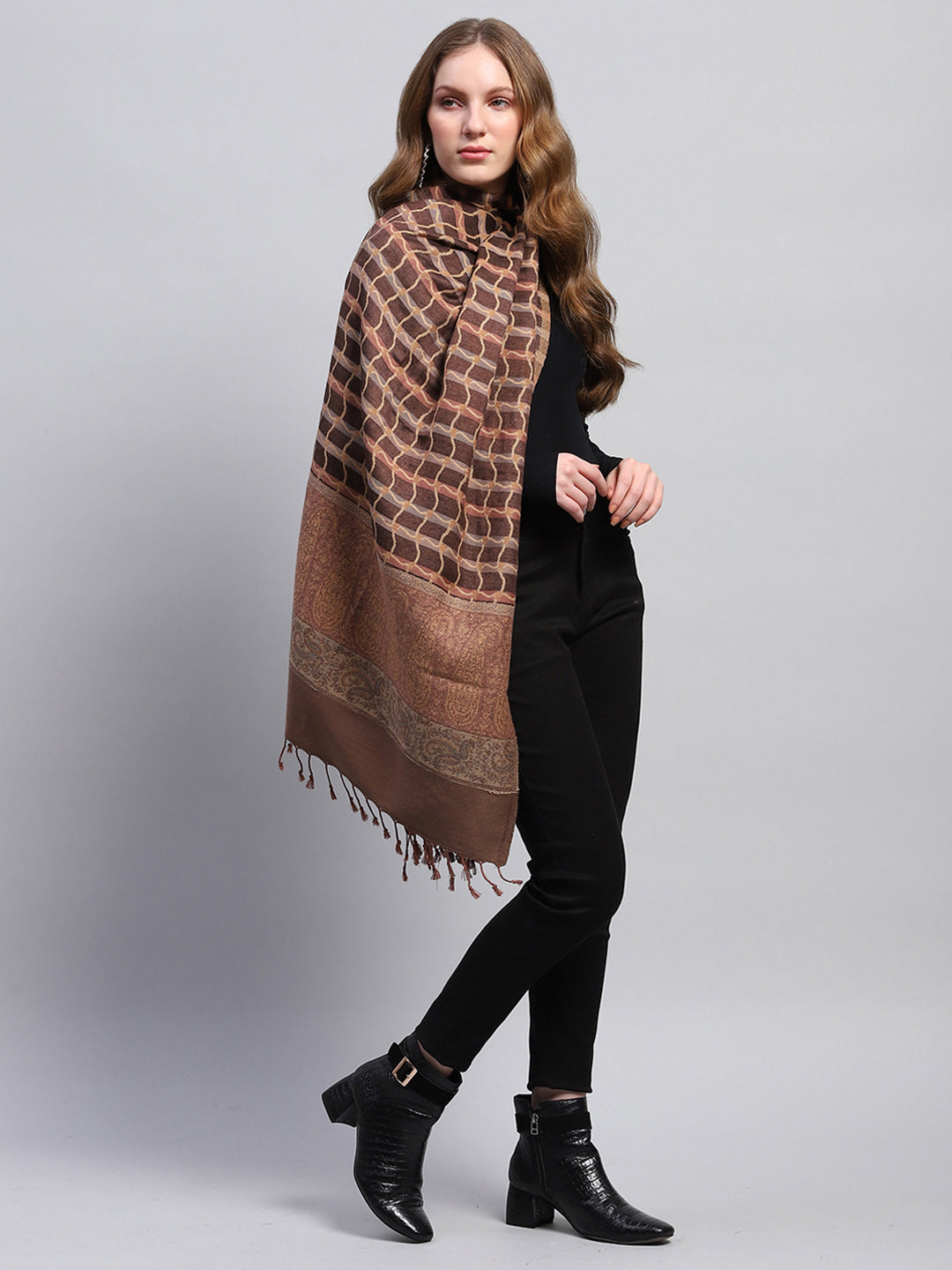 Women Multicolor Self Design Stole