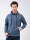 Rock.it Men Blue Solid Hooded Full Sleeve Sweatshirt