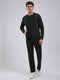 Rock.it Men Olive Solid Round Neck Full Sleeve Winter Tracksuit