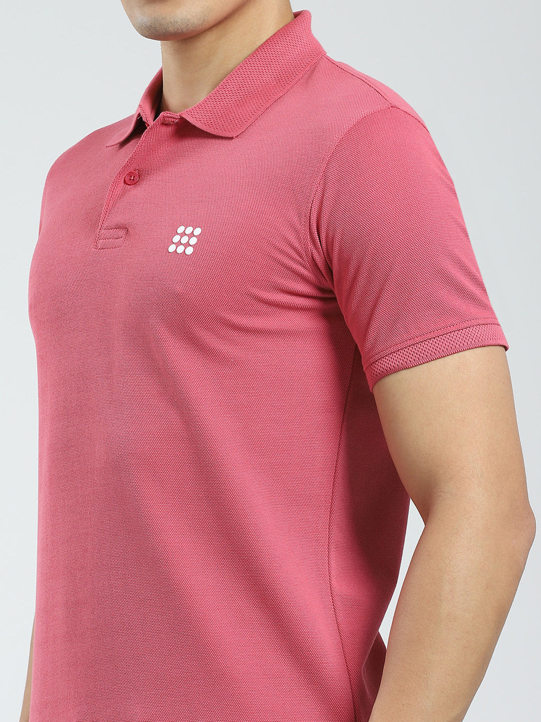 Rock.it Men Pink Solid Collar Half Sleeve T-Shirt