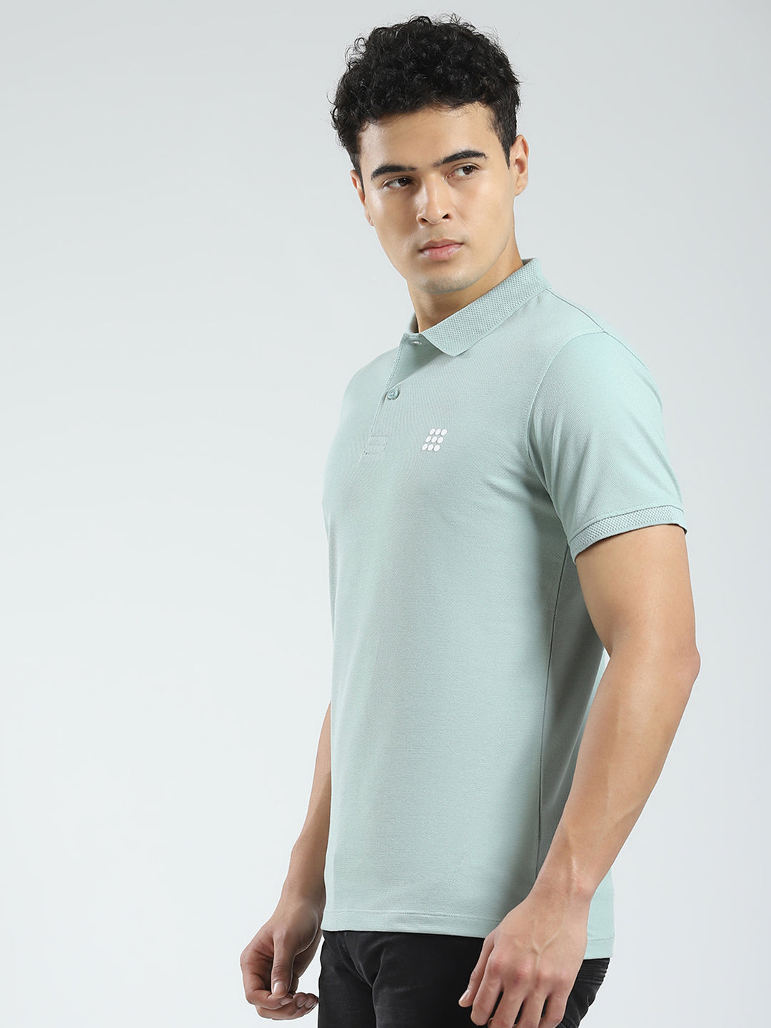 Rock.it Men Green Solid Collar Half Sleeve T-Shirt
