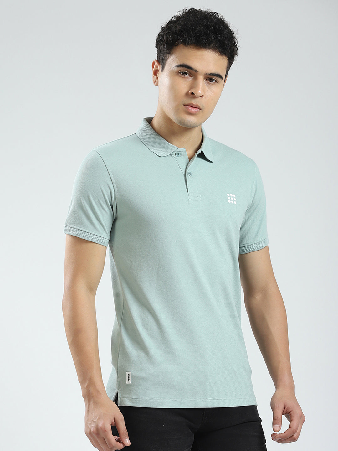 Rock.it Men Green Solid Collar Half Sleeve T-Shirt