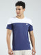 Men Blue Solid Round Neck Half Sleeve T-Shirt