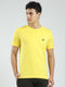 Men Yellow Solid Round Neck Half Sleeve T-Shirt