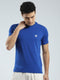 Men Blue Solid Round Neck Half Sleeve T-Shirt