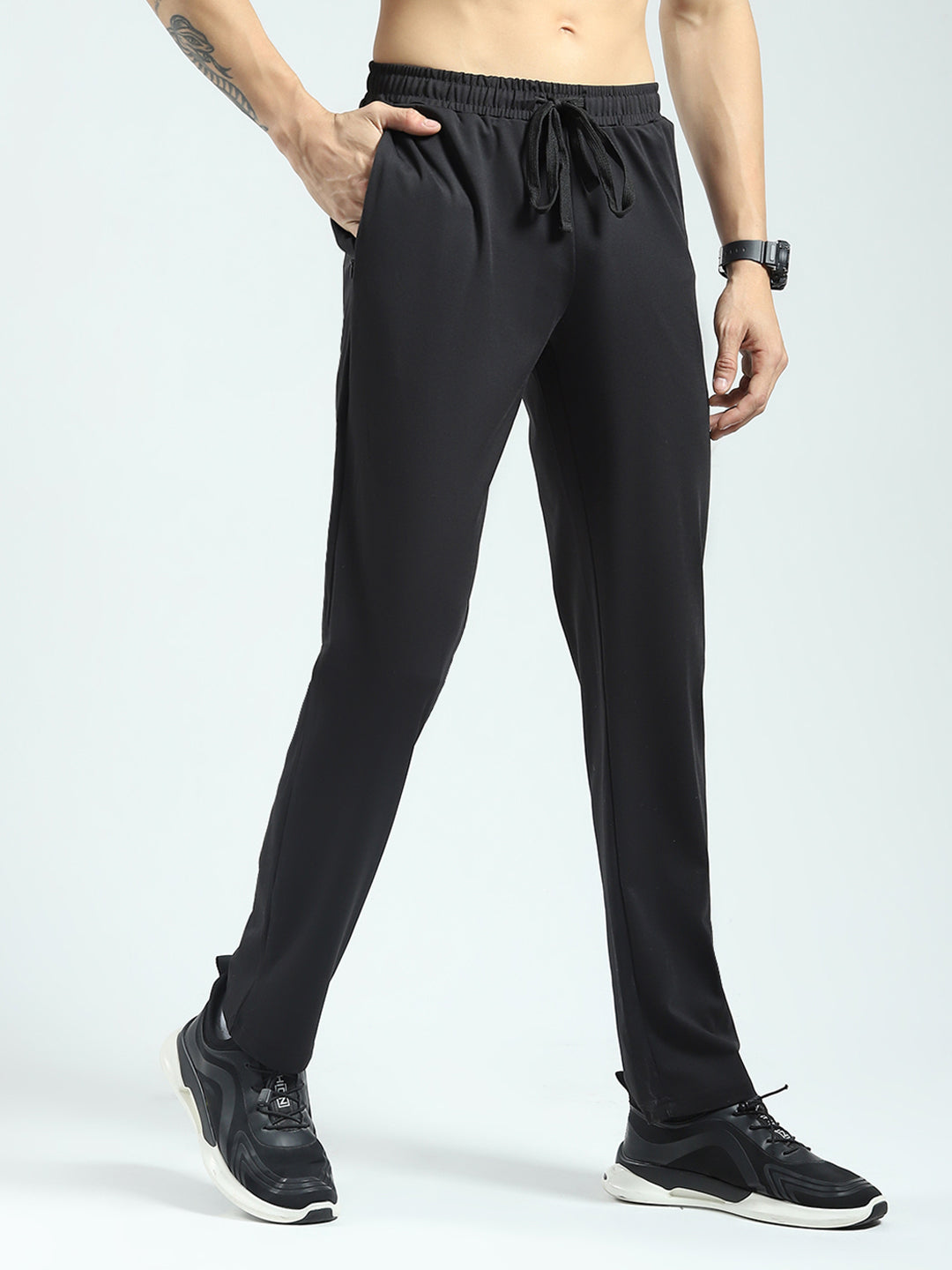 Rock.it Men Black Solid Regular Fit Lower