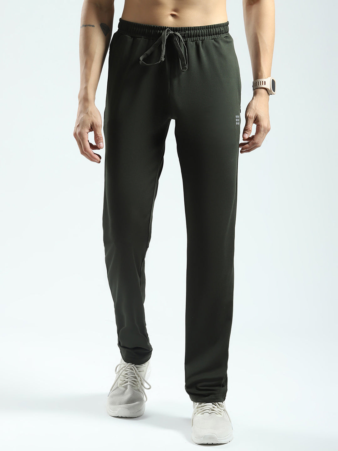 Rock.it Men Olive Solid Regular Fit Lower
