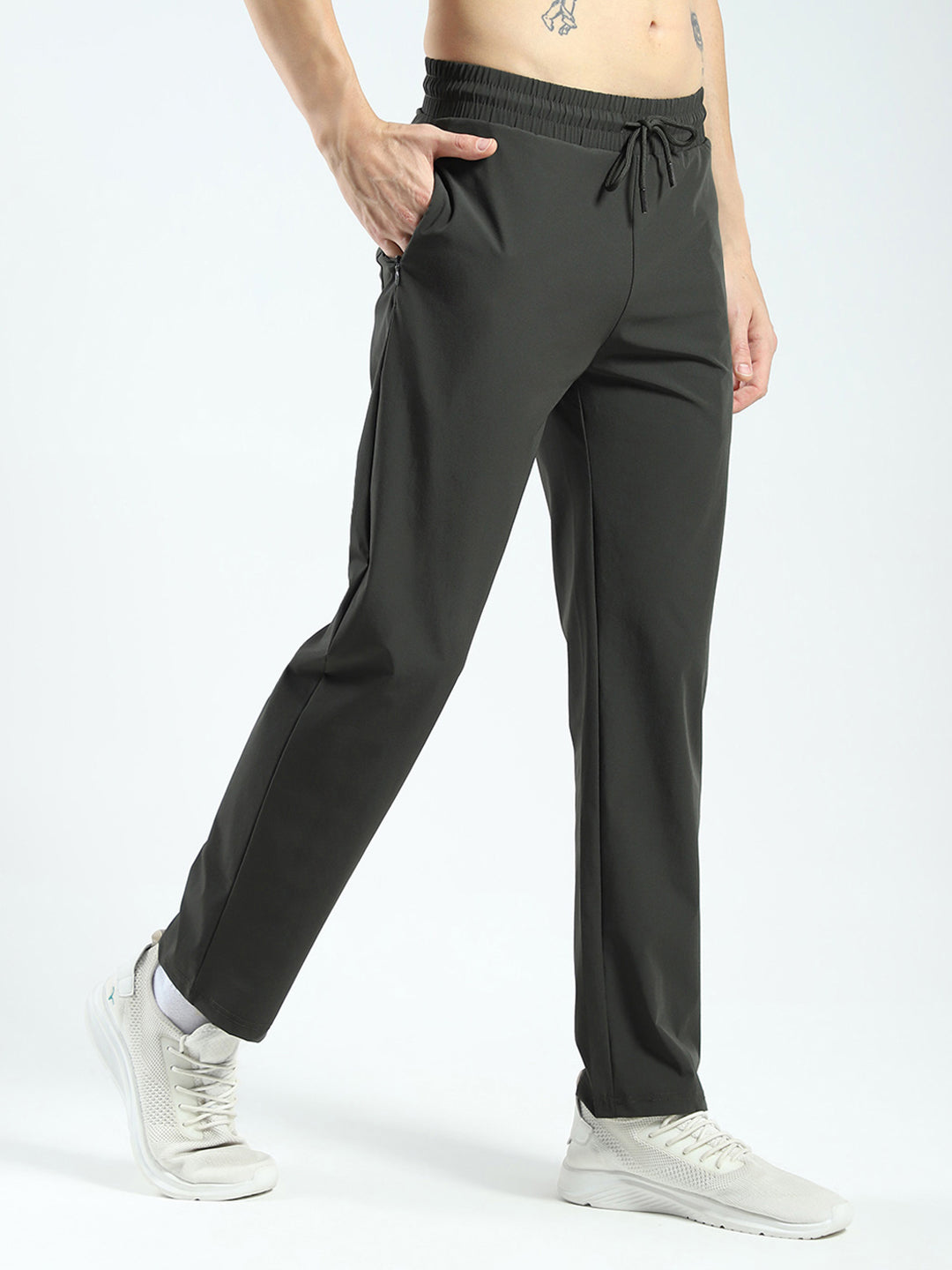 Rock.it Men Olive Solid Regular Fit Lower