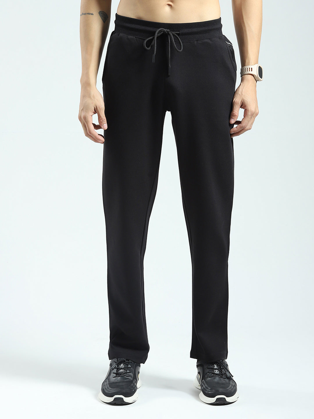 Rock.it Men Black Solid Regular Fit Lower
