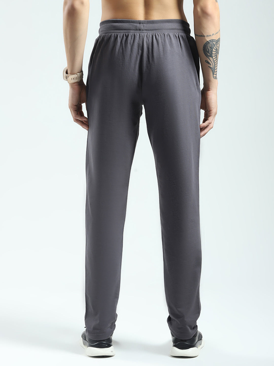 Rock.it Men Grey Solid Regular Fit Lower