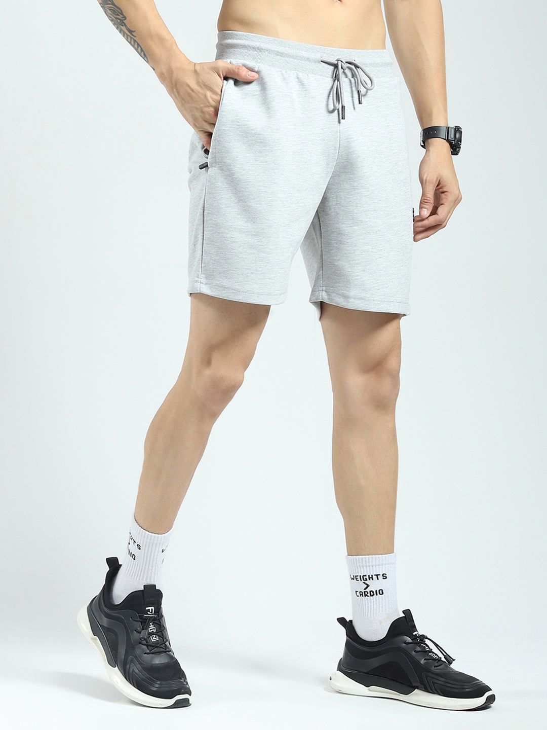 Rock.it Men Grey Solid Regular Fit Shorts