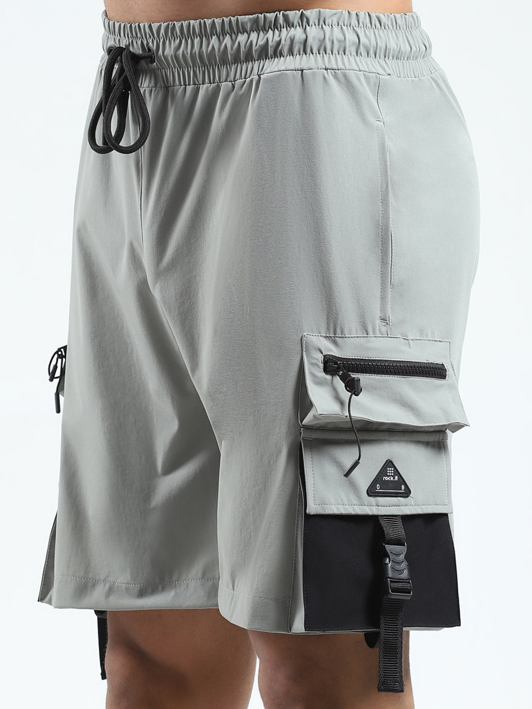 Rock.it Men Grey Solid Regular Fit Shorts