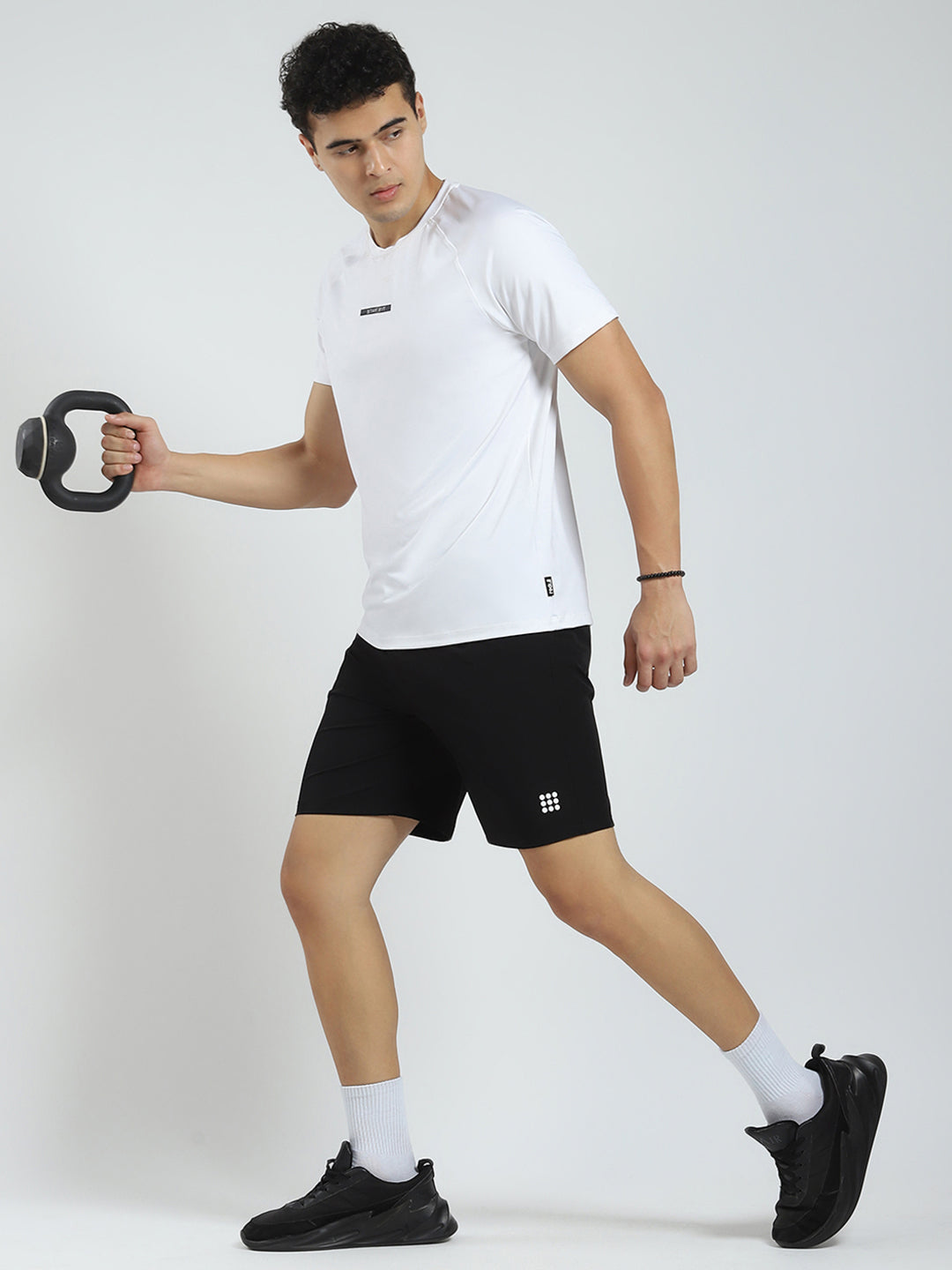 Men Black Solid Regular Fit Short