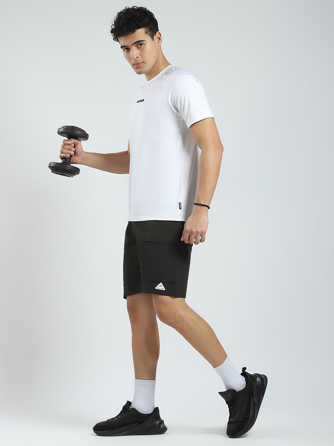 Men Olive Solid Regular Fit Short