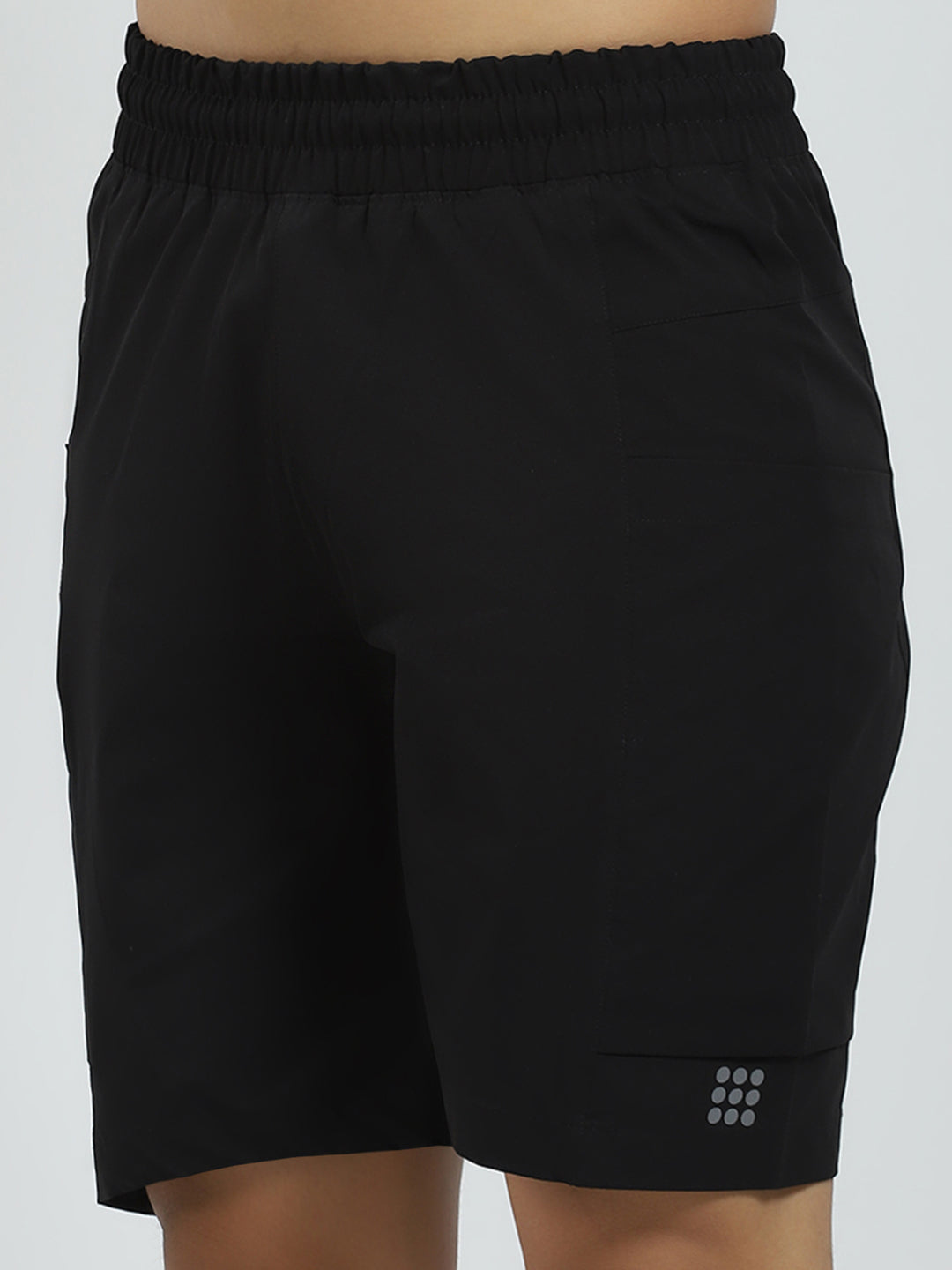 Men Black Solid Regular Fit Short