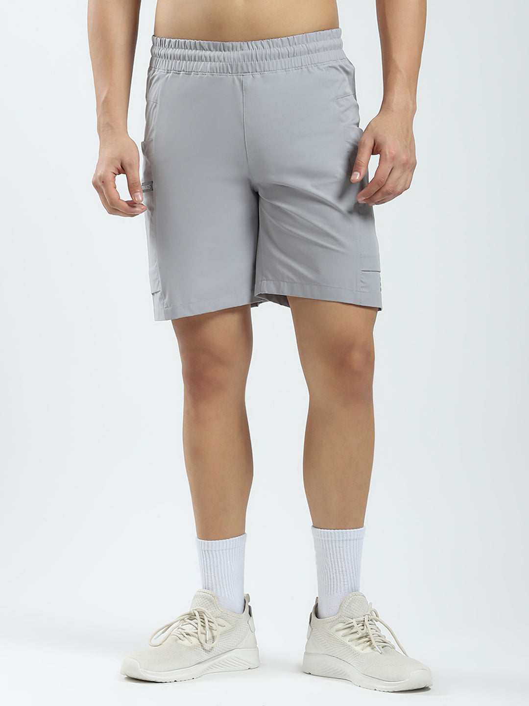 Men Grey Solid Regular Fit Short