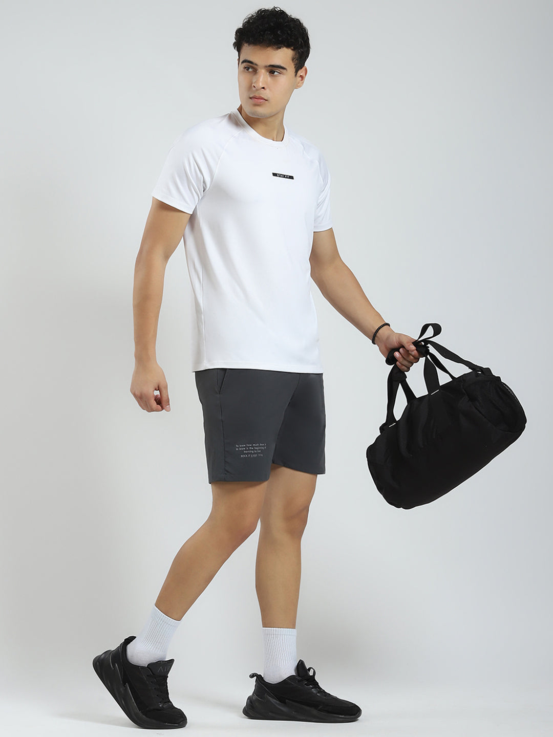 Men Grey Solid Regular Fit Short