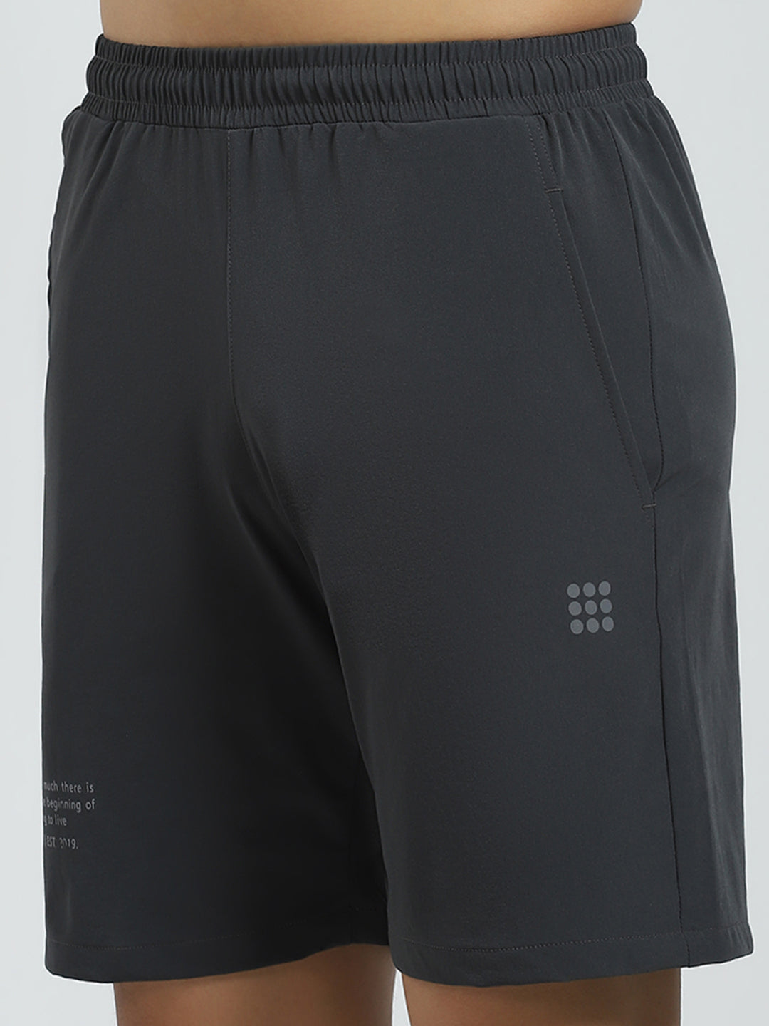 Men Grey Solid Regular Fit Short