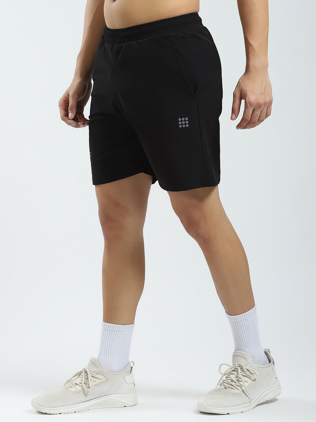 Men Black Solid Regular Fit Short