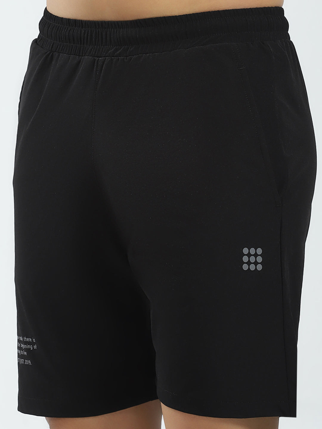 Men Black Solid Regular Fit Short