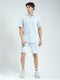 Rock.it Men Blue Stripe Collar Half Sleeve Cords Set
