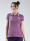 Rock.it Women Purple Printed Collar Half Sleeve T-Shirt