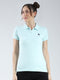 Rock.it Women Blue Solid Collar Half Sleeve T-Shirt