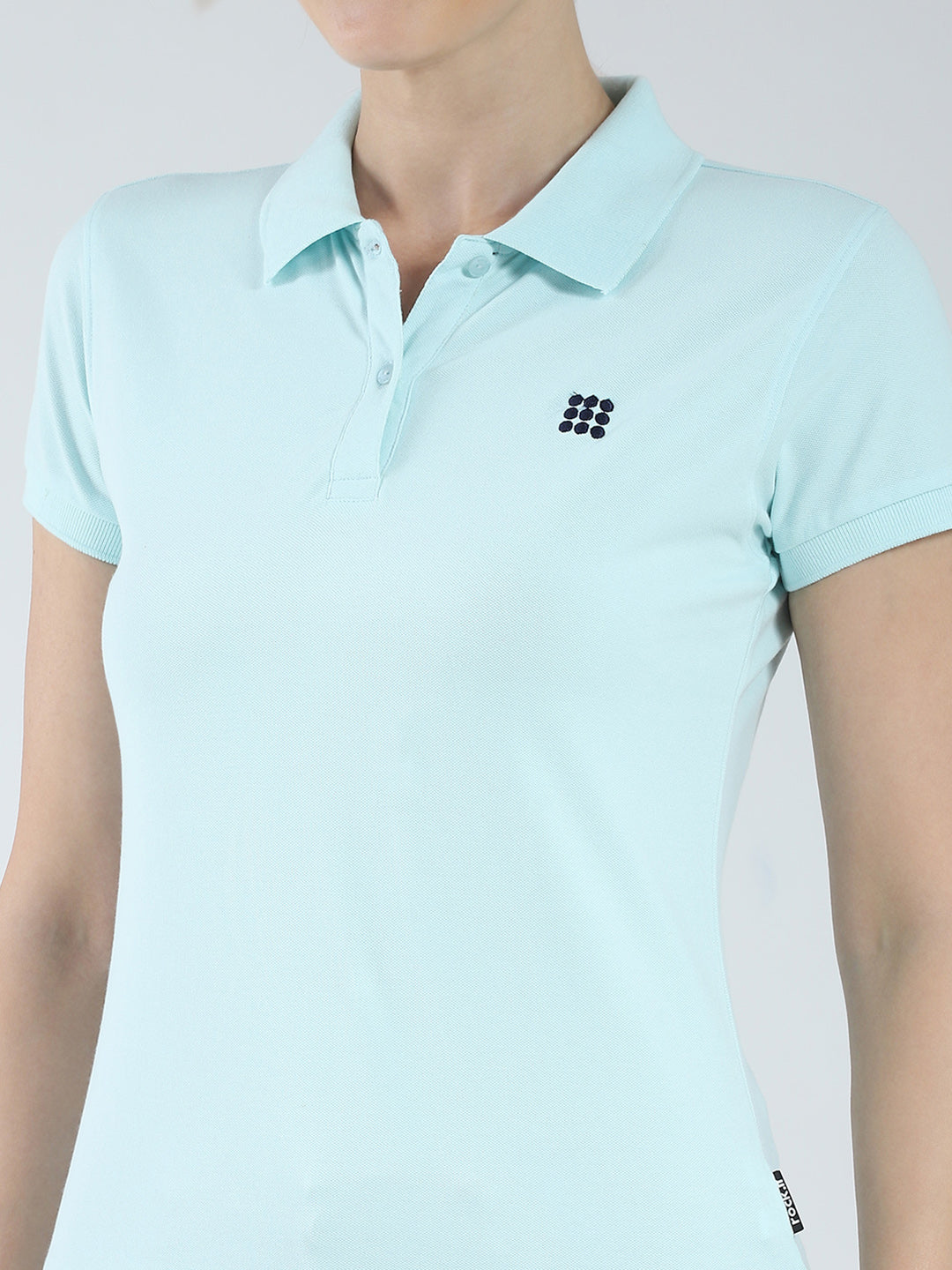 Rock.it Women Blue Solid Collar Half Sleeve T-Shirt