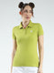 Rock.it Women Green Solid Collar Half Sleeve T-Shirt