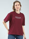 Women Maroon Printed Round Neck Half Sleeve Top