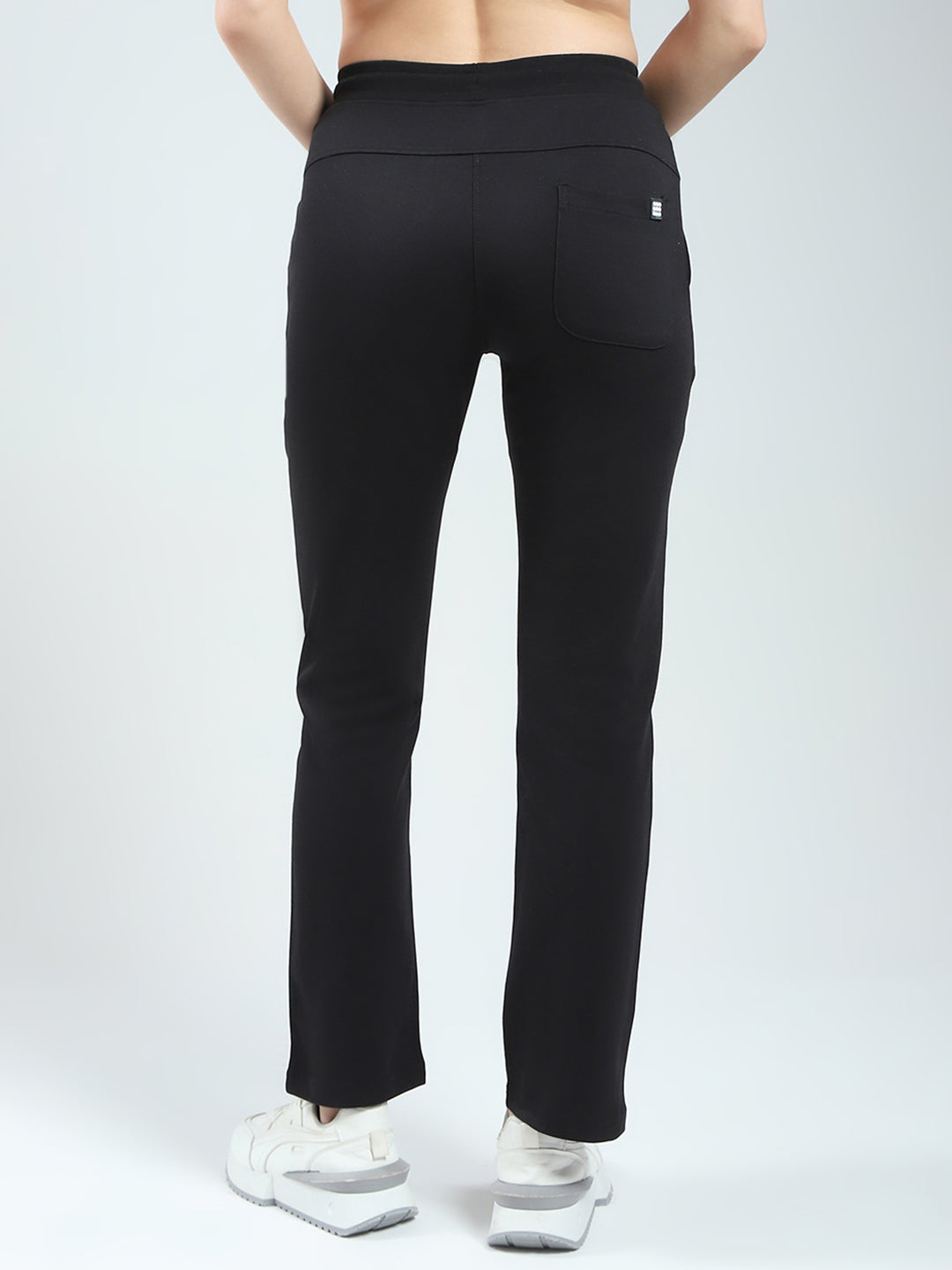 Women Black Solid Regular Fit Lower