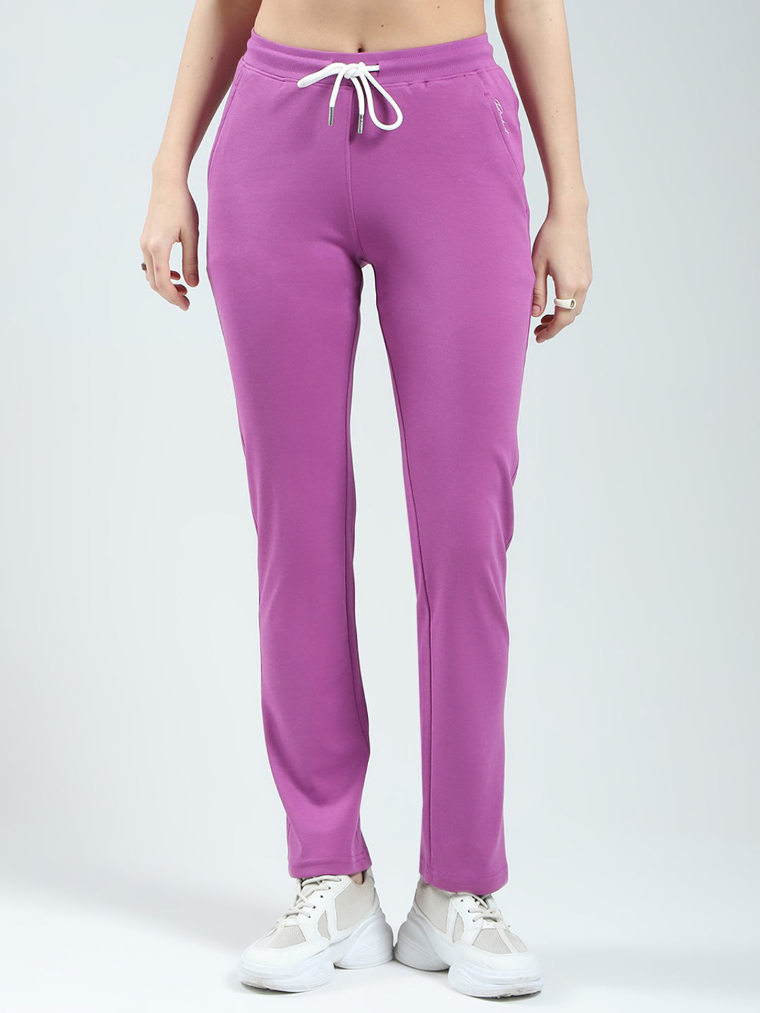 Women Purple Solid Regular Fit Lower