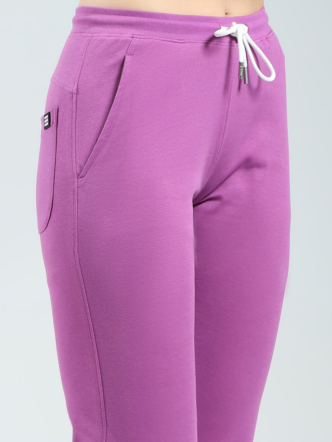 Women Purple Solid Regular Fit Lower