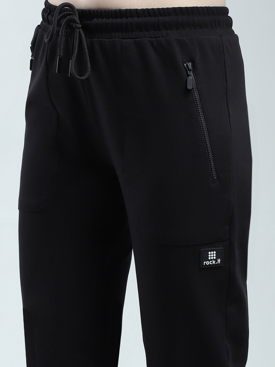 Rock.it Women Black Solid Regular Fit Lower