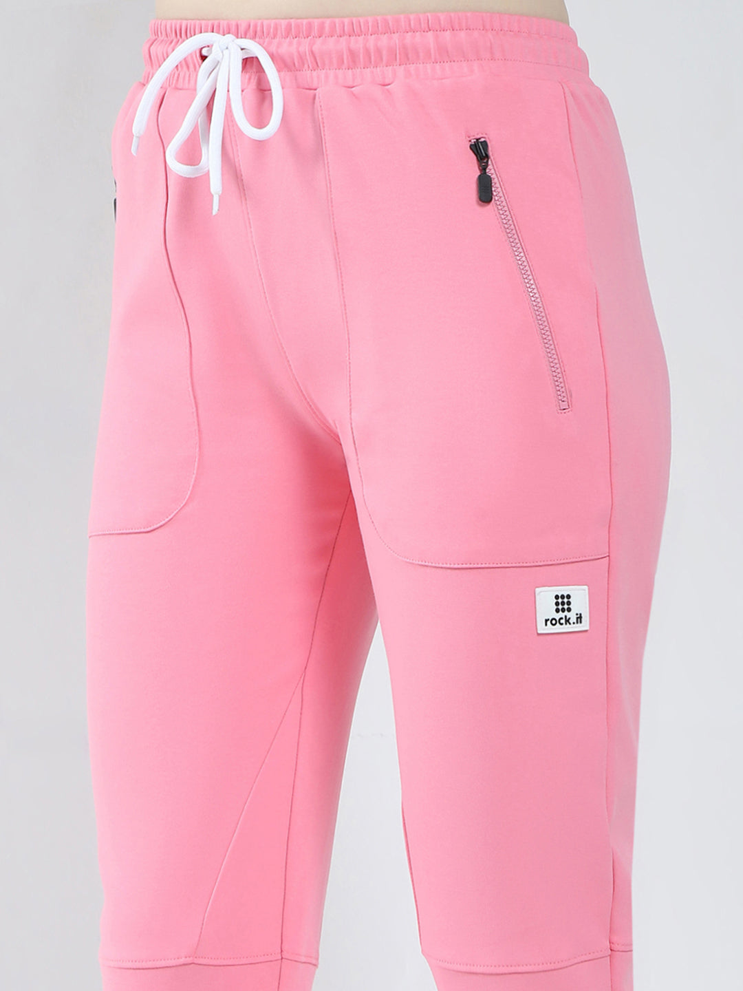 Rock.it Women Pink Solid Regular Fit Lower