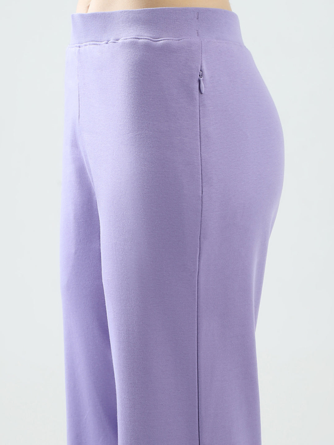 Women Purple Solid Regular Fit Lower