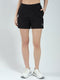 Women Black Solid Regular Fit Short