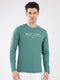 Rock.it Men Green Printed Round Neck Full Sleeve Winter T-Shirt