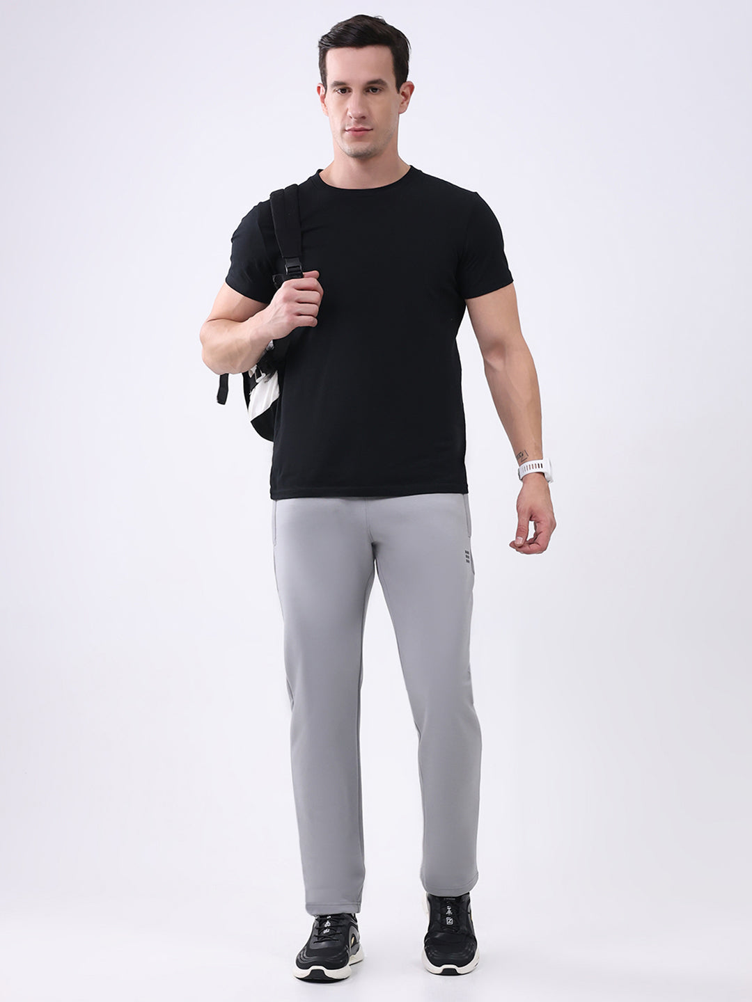 Rock.it Men Grey Solid Slim Fit Winter Lower