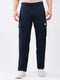Rock.it Men Navy Blue Solid Straight Fit Cargo