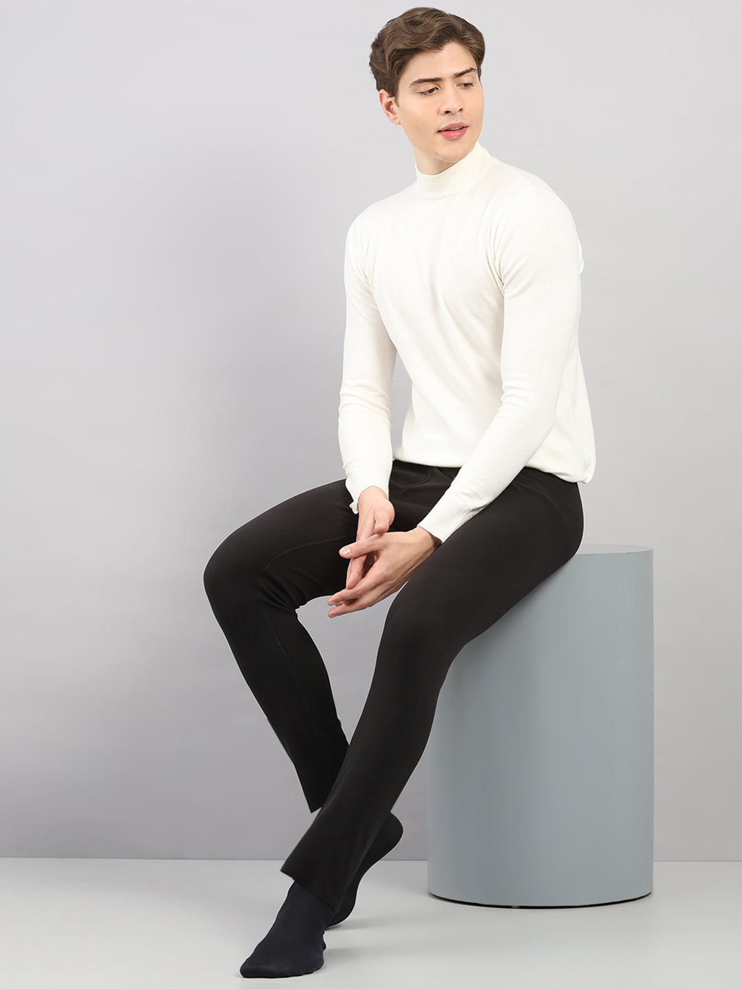 Rock.it Men Black Solid Regular Fit Thermal Lower