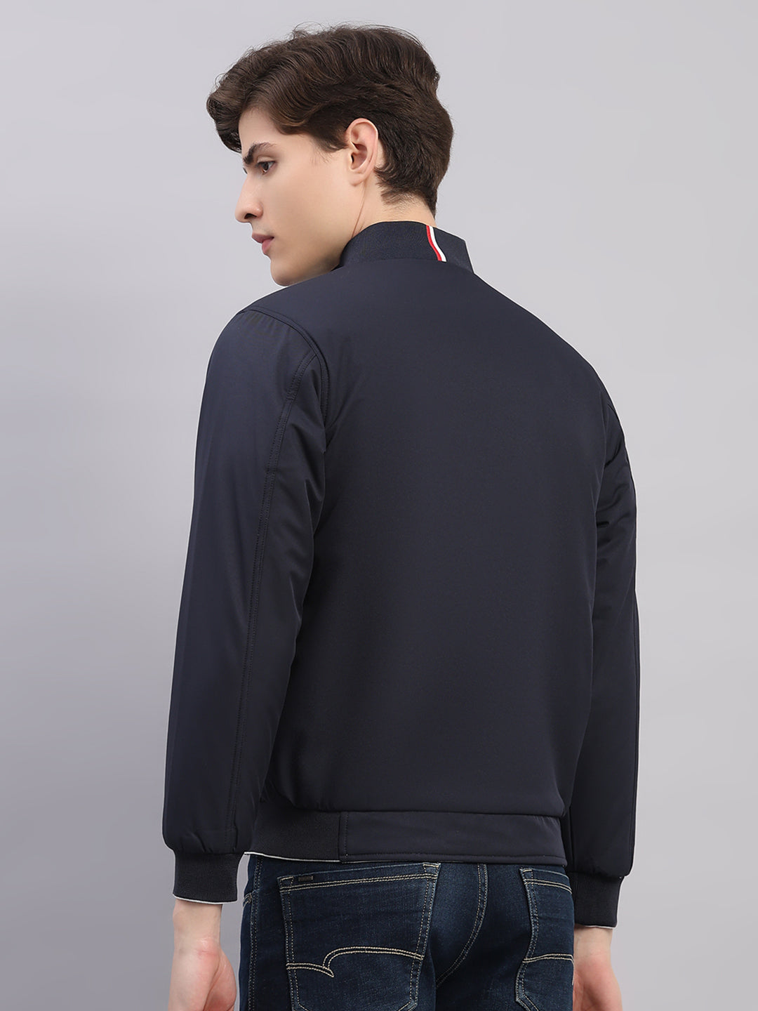 Rock.it Men Navy Blue Solid Hooded Full Sleeve Reversible Jacket